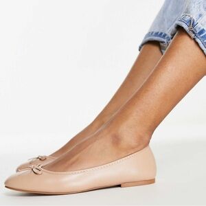 ASOS Beige Bow Accent Flats
